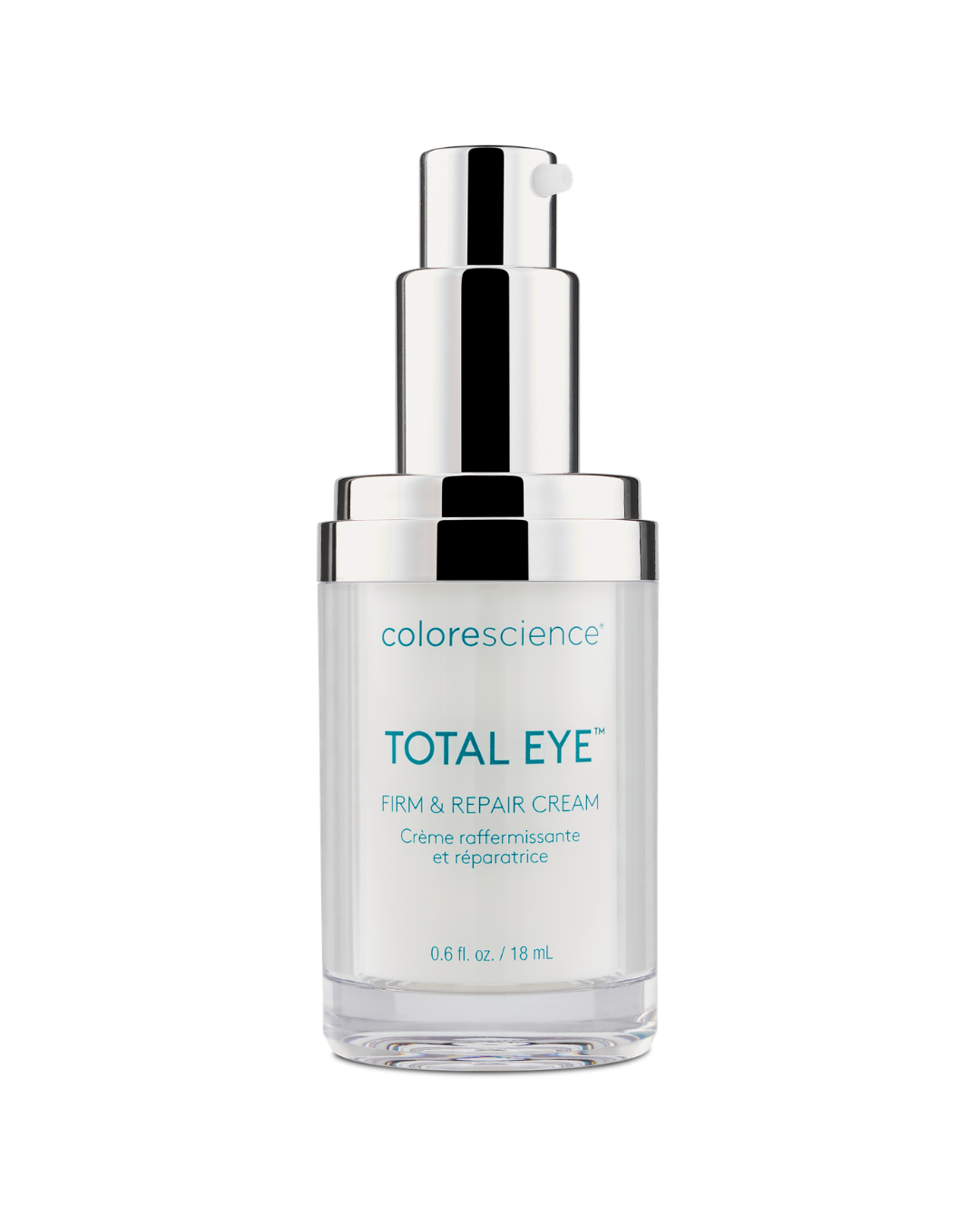 Colorescience Total Eye Firm and Repair Cream pump bottle, peptide eye cream for fine lines, 0.6 fl oz