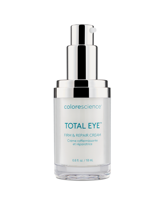 Colorescience Total Eye Firm and Repair Cream pump bottle, peptide eye cream for fine lines, 0.6 fl oz