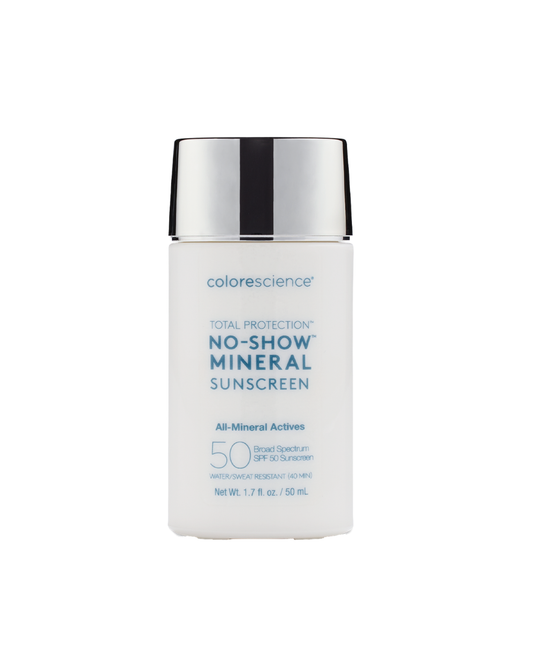 Colorescience Total Protection No-Show Mineral Sunscreen SPF 50 for face and body, 1.7 fl oz bottle