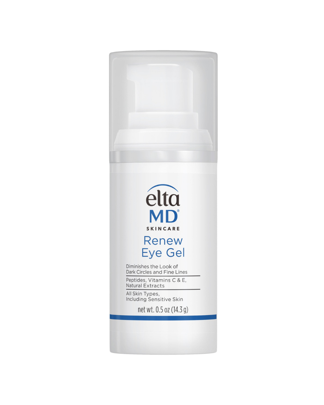 EltaMD Renew Eye Gel pump bottle, peptide eye gel for dark circles and fine lines, 0.5 oz