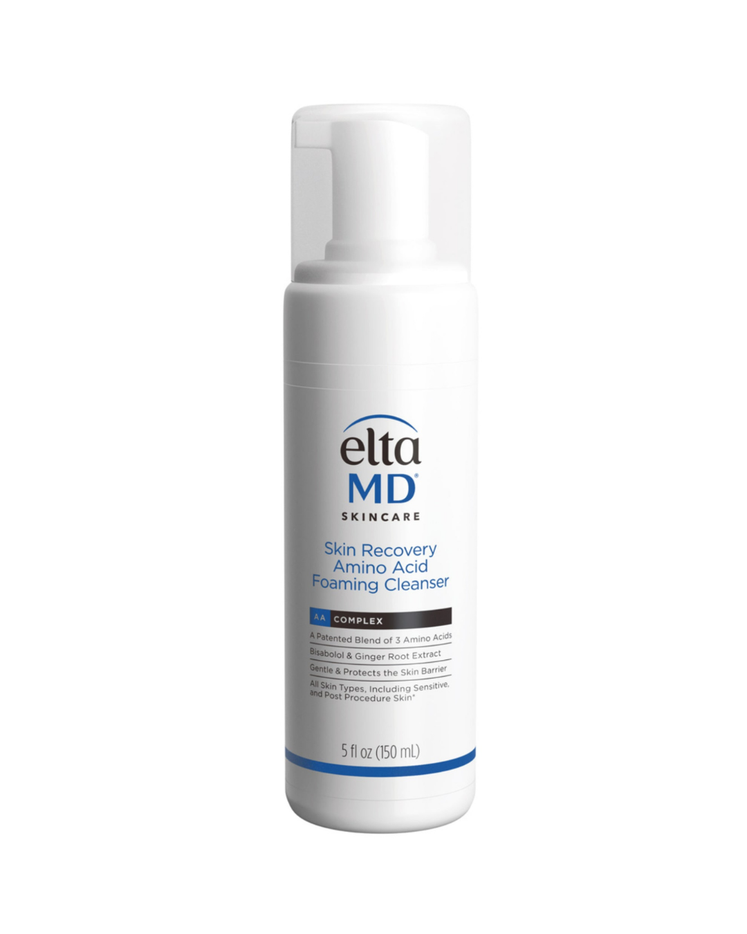 EltaMD Skin Recovery Amino Acid Foaming Cleanser pump bottle for sensitive and post-procedure skin, 5 fl oz