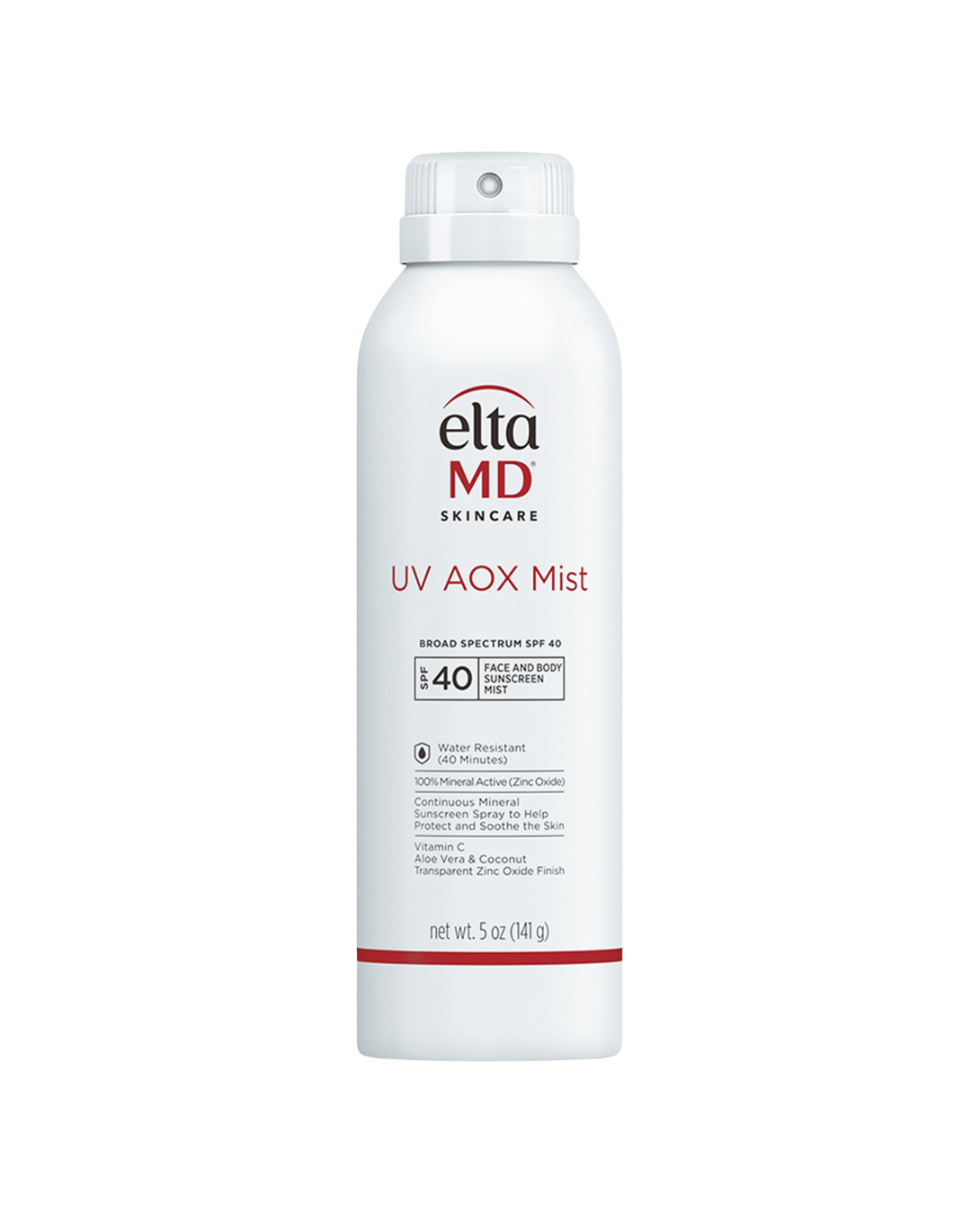 EltaMD UV AOX Mist Broad Spectrum SPF 40 mineral face and body sunscreen spray with vitamin C, 5 oz