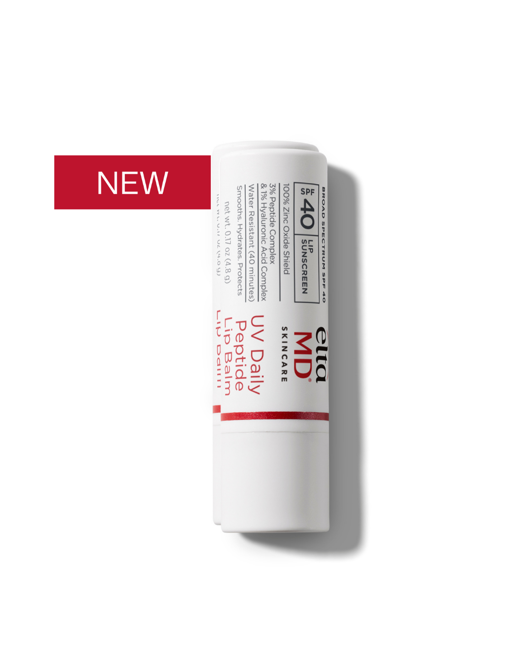 EltaMD UV Daily Peptide Lip Balm Broad Spectrum SPF 40, zinc oxide lip sunscreen with peptides, 0.17 oz