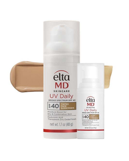 EltaMD UV Daily Tinted Broad Spectrum SPF 40 face sunscreen with hyaluronic acid, 1.7 oz and 0.5 oz travel size