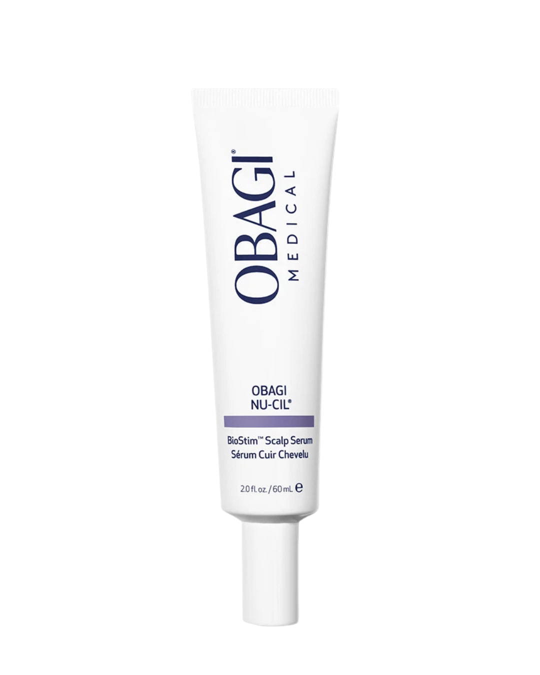 Obagi Nu-Cil BioStim Scalp Serum tube, scalp serum for thinning hair and fuller looking hair, 2 fl oz
